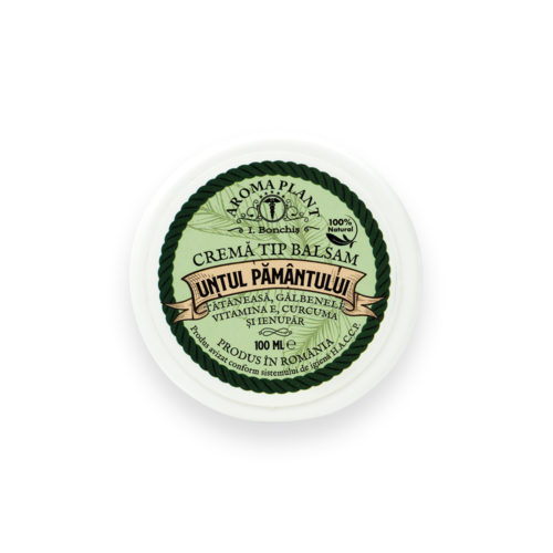 Crema tip balsam cu untul pământului, tătăneasă, gălbenele și curcuma