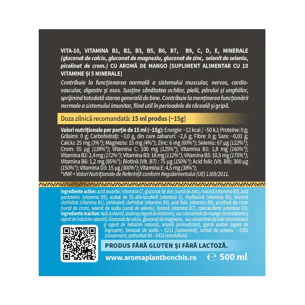 Vita 10 – complex de vitamine și minerale cu aromă de mango - imagine 3