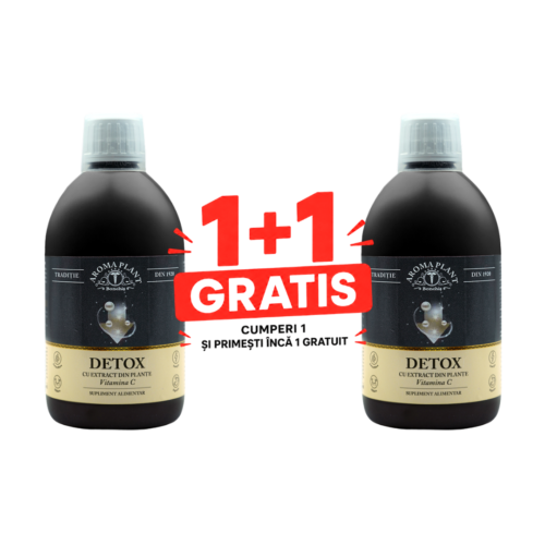 Pachet 1+1 Gratis Detox cu Extract din Plante și Vitamina C 500 ml